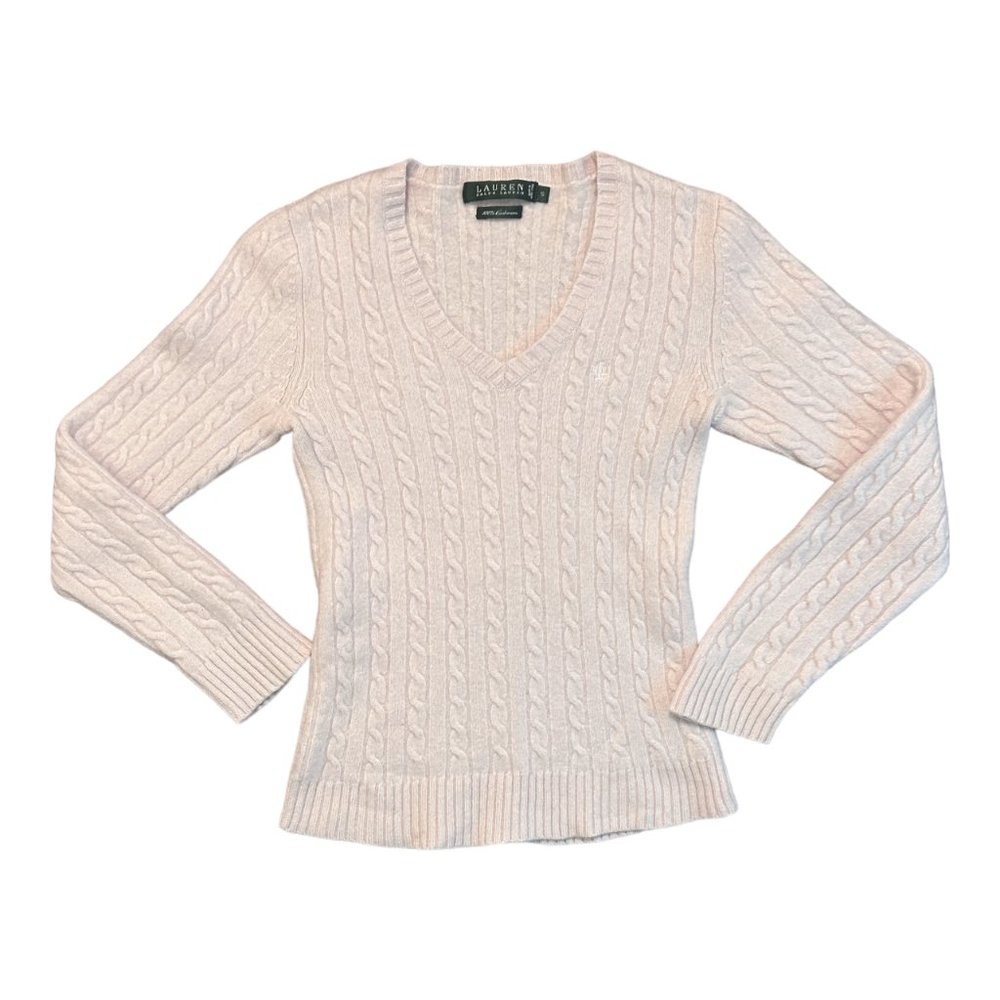 Ralph Lauren Coquette Babydoll Light Pink Y2K Cashmere Sweater
